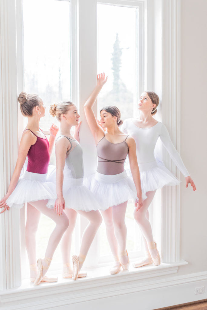 Group of ballerinas at the window for The Ballerina Series
