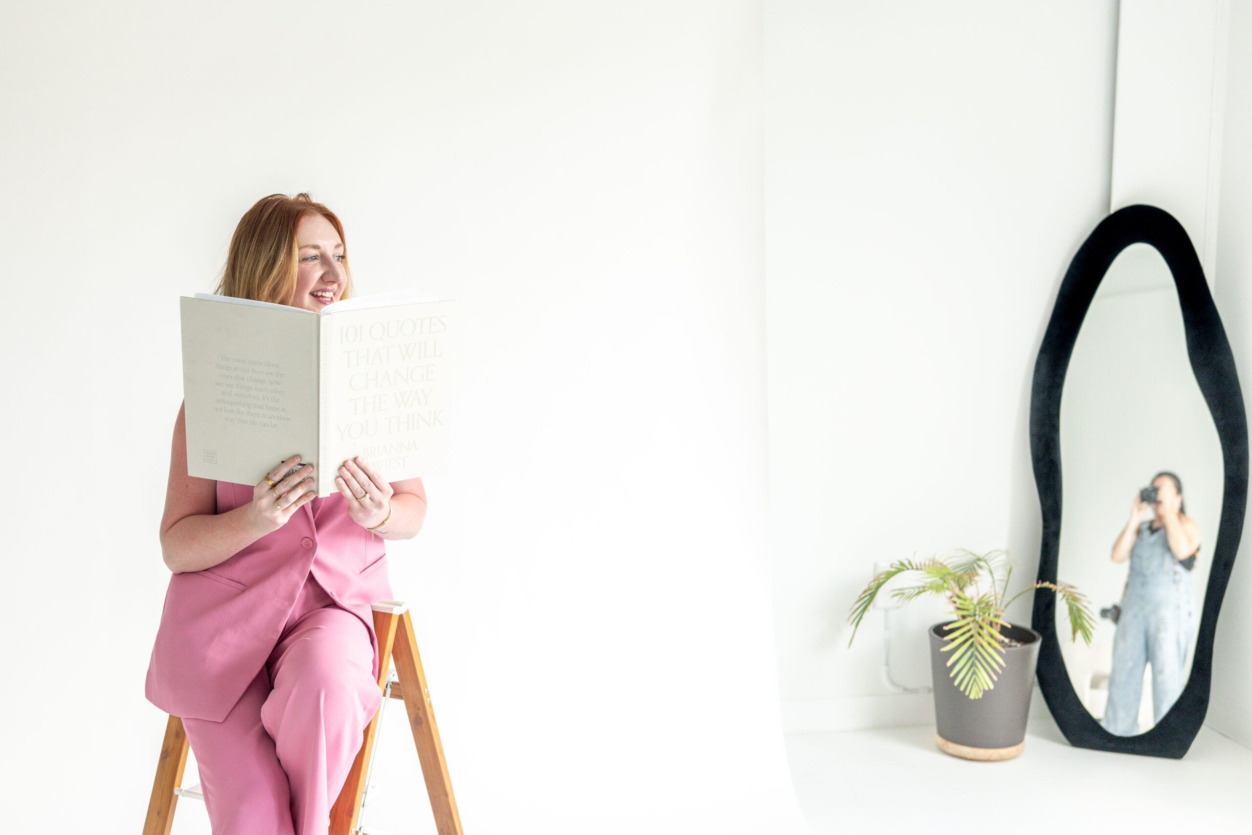 Small business owner being photographed in studio